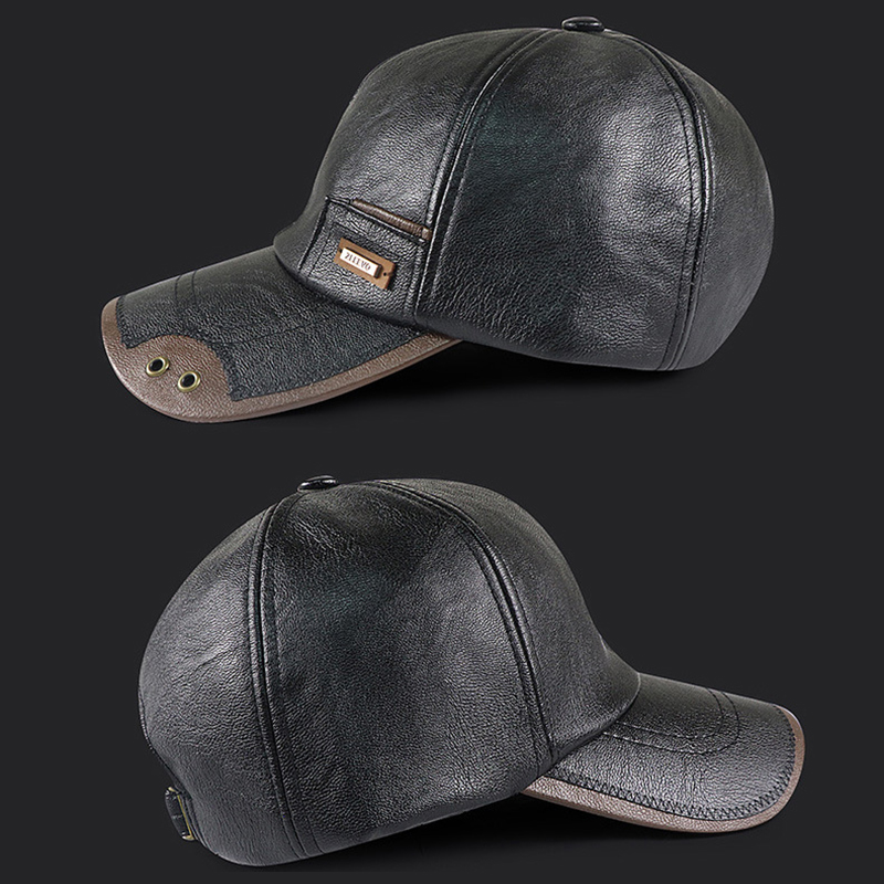 Retro PU Leather Baseball Cap  - Baseball Cap Structured recension och pris