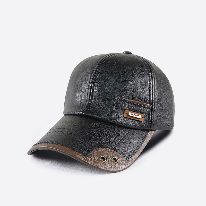 Retro PU Leather Baseball Cap  - Baseball Cap Structured recension och pris