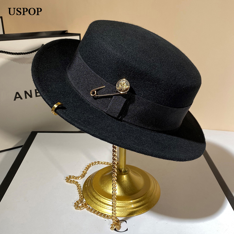 USPOP New Winter Hats Women Bl - Fedora Hat Wool recension och pris