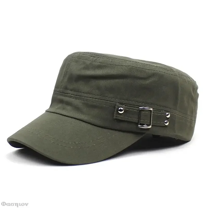 Army Cap Men Women Pure Color  - Snapback Hat Flat recension och pris