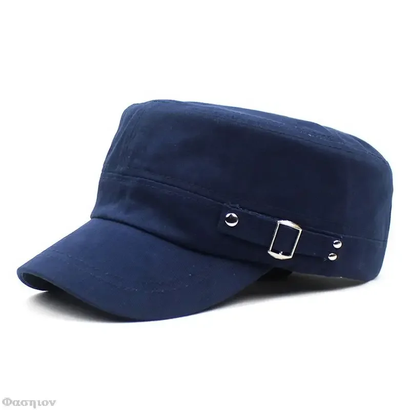 Army Cap Men Women Pure Color  - Snapback Hat Flat recension och pris