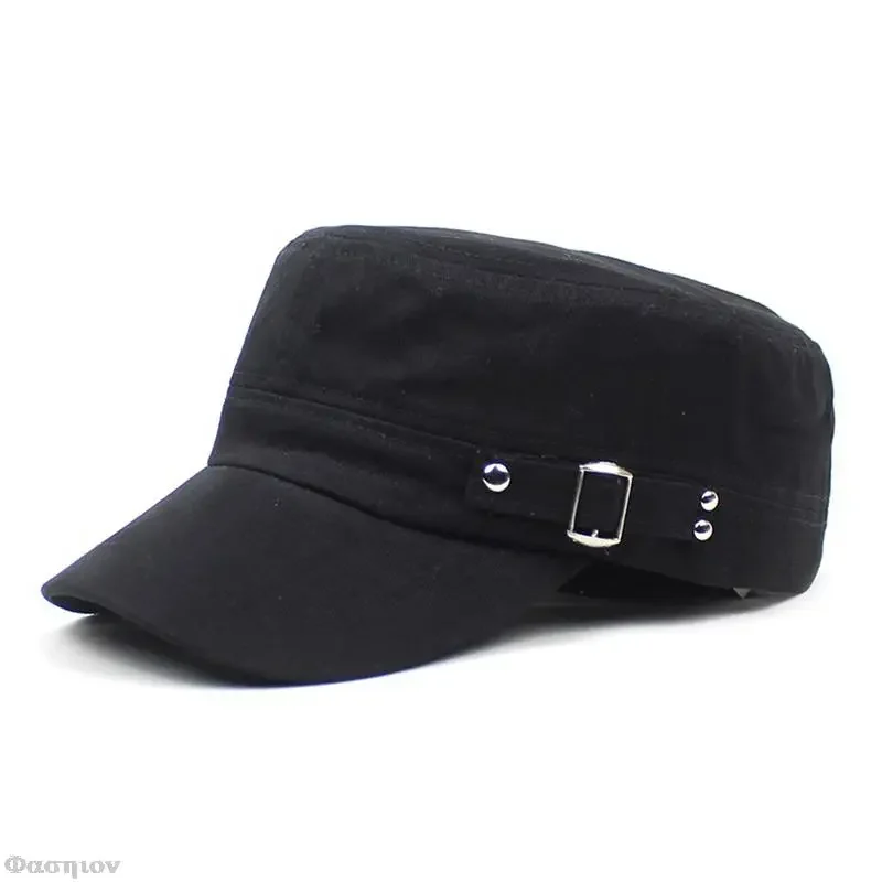 Army Cap Men Women Pure Color  - Snapback Hat Flat recension och pris